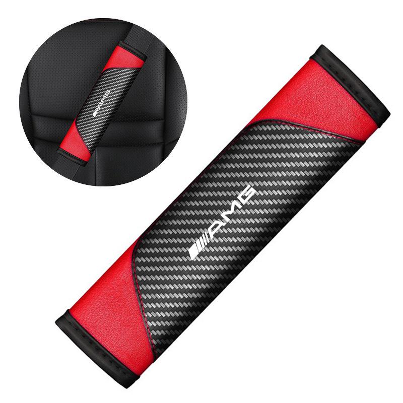 Leather Car Seat Belt Cover With Shoulder Pad Breathable PU Leather for Mercedes Benz GLB GLC GLS G63 W164 W140 W203 W210 W108