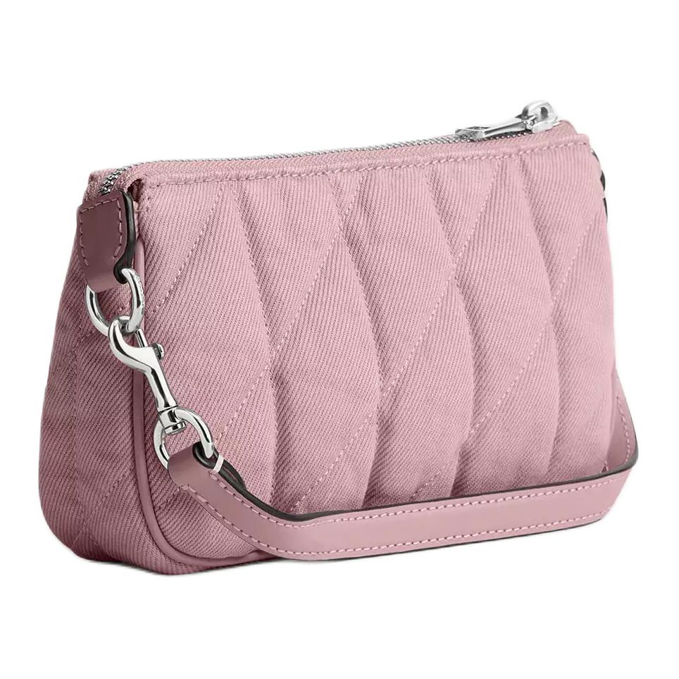 Coach Nolita 19 Diamond Pattern Hardware Denim Handbag Small Women handbags Carnation-Pink CBK58-SVY2V