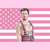 Розовый гобелен с американским флагом