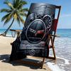 Custom Name Personalized Corvette Print Beach Towel, for Trip Camping Beach Party Home Decor, Birthday Gift for Family & Friends