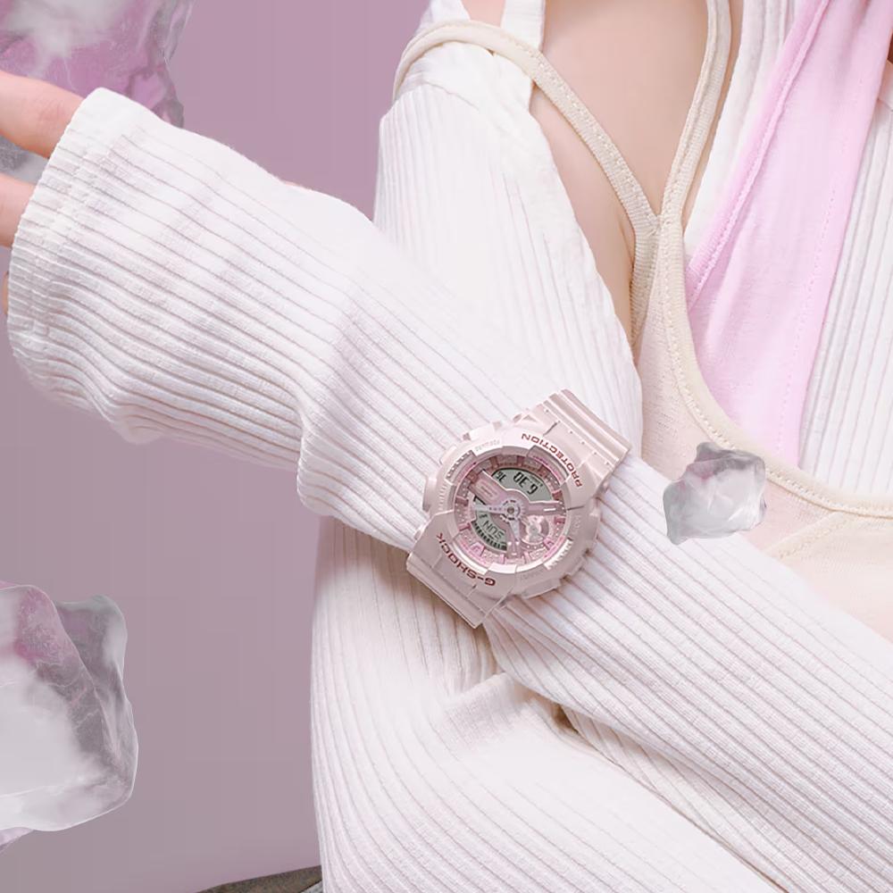 CASIO 200m Waterproof Quartz Movement Resin Strap Watch Women's Watch Pink Watch Dial GMA-S110ST-4A