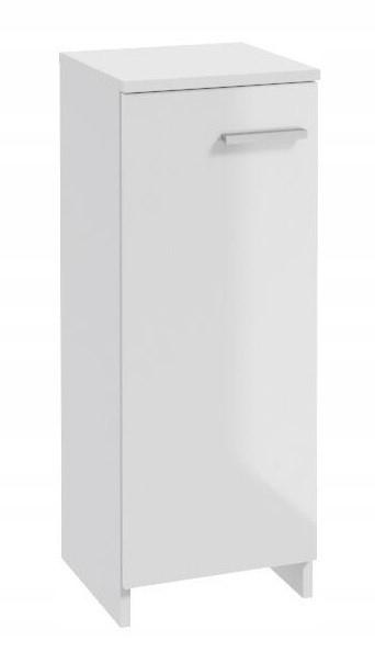 Marlena narrow free-standing bathroom cabinet 79x30 cm, white gloss