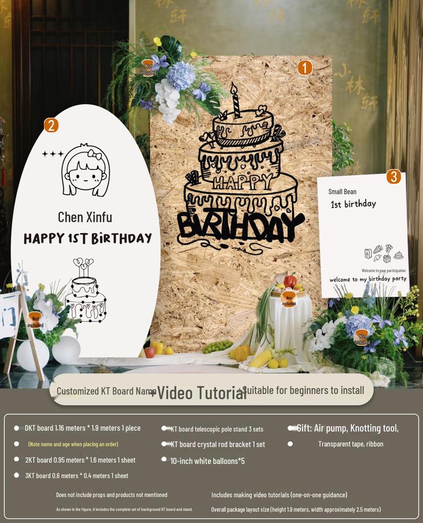 Украшения на первый день рождения в корейском стиле: Воздушные шары и фон для мальчиков и девочек