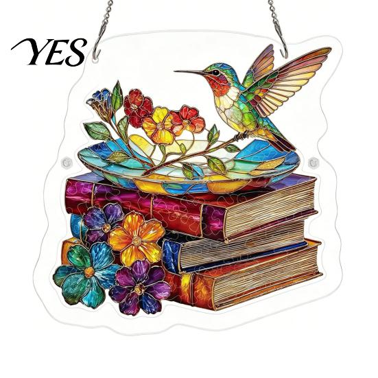 Musical Note Puzzle Piece Suncatcher Pendant, Durable Acrylic Window Hanging, with 3D Pattern, Stained Glass Effect Waterproof Decorative Ornament,