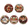 2D Merry Christmas Wooden Sign Red Black Plaid Gingerbread Man Wall Hanging Decor Front Door Porch Home Holiday Decorations