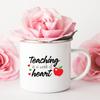 Teaching Is A Work of Heart Printed Enamel Mug Friends Original Mugs Coffee Cups To Sublimate Stainless Cup Drinkware Cupshe Bar