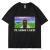 Футболка с принтом смешного мема рэпера Playboi Carti Мужская Женская Оверсайз Футболки Хип-Хоп Рэп Стиль Хлопок Повседневные Футболки