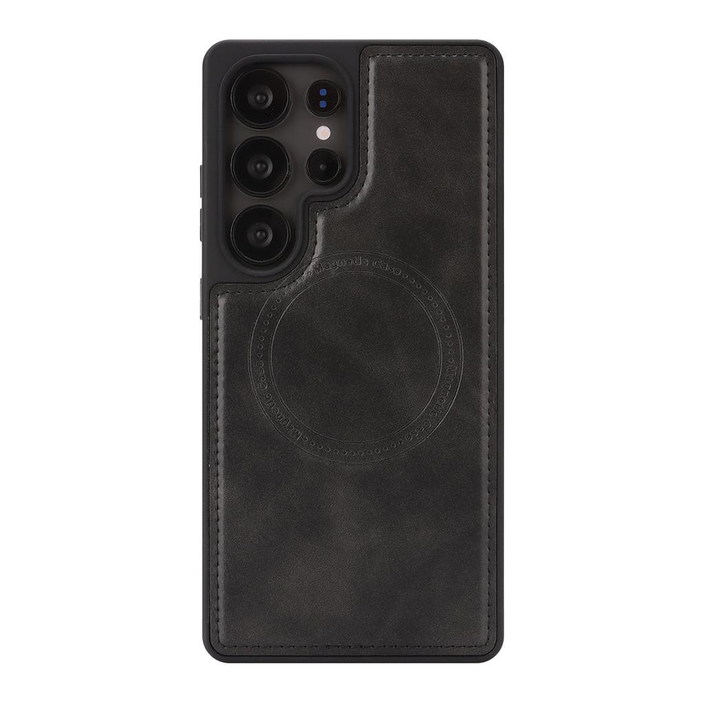 Магнитный беспроводной чехол для телефона для Samsung S24 - 25 серии, 8 цветов веганская ПУ кожа, всесторонняя противоударная защита