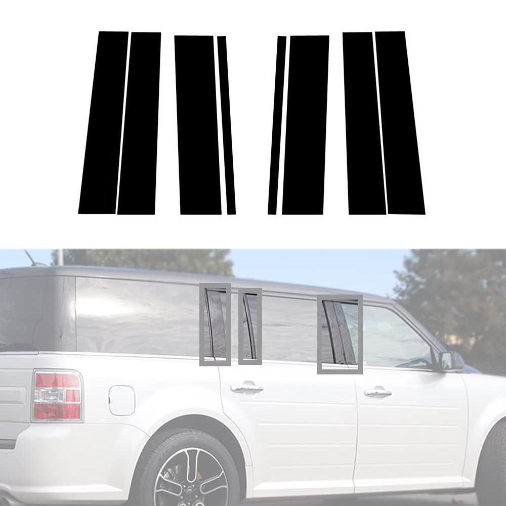 8x Черные накладки на стойки оконных панелей дверей для Ford Flex 2009-2019