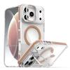 Applicable To IPhone17 Pro Transparent Magnetic Bracket Mobile Phone Case Apple 16 15Pro Max Independent Metal Buttons