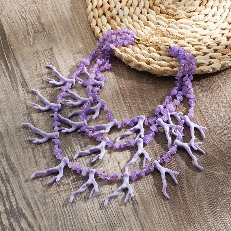 GuanLong модные богемные коралловые большие ожерелья для женщин винтажное ретро многослойное колье с бусинами на цепочке ювелирные изделия для вечеринок