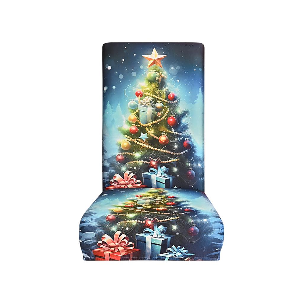 Рождественские чехлы на стулья, Высокоэластичные Съемные Моющиеся Чехлы-протекторы для сидений стульев Для Рождественского украшения Декор на Рождественскую тематику
