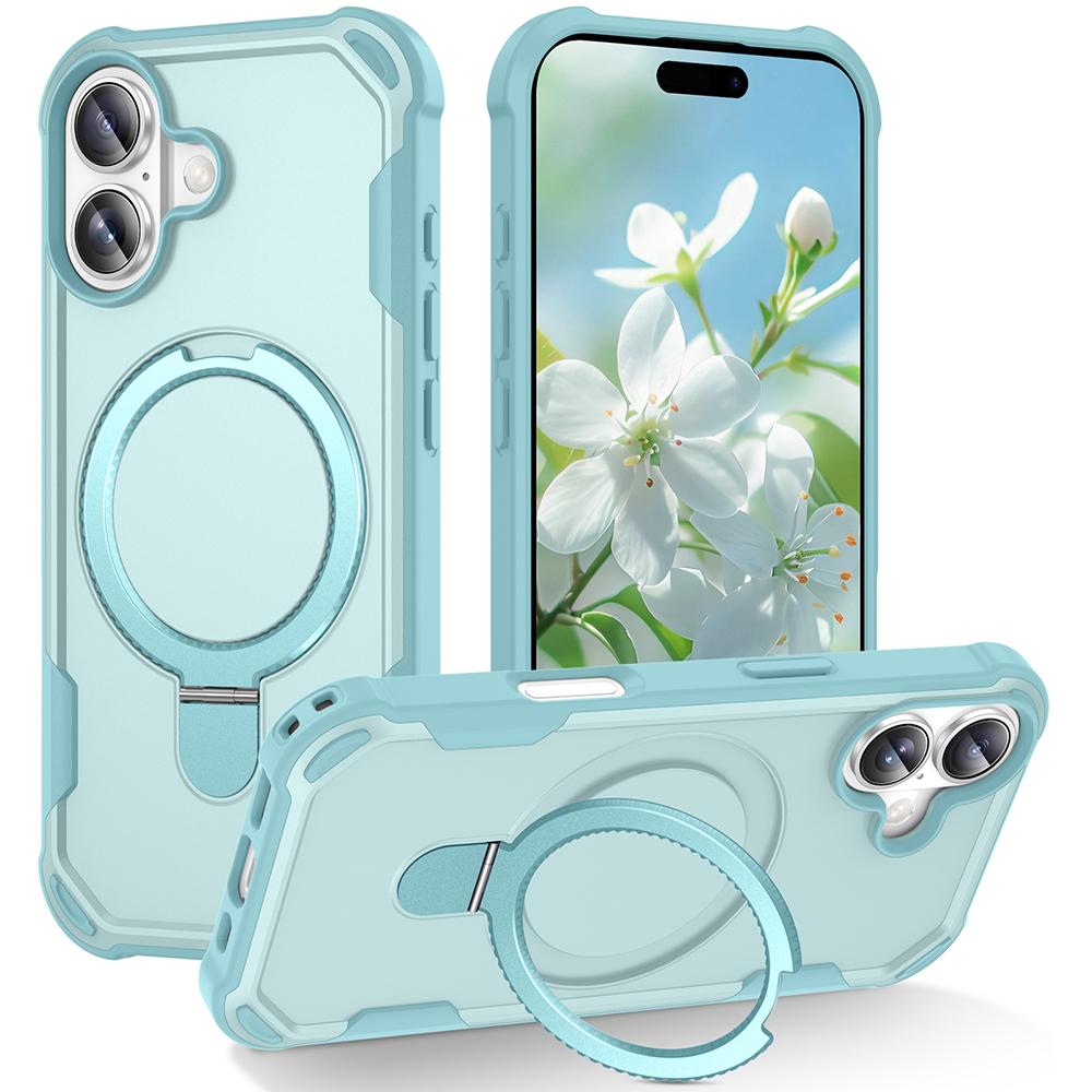For iPhone 17 Case Compatible with MagSafe Kickstand TPU+PC Shockproof Phone Back Cover