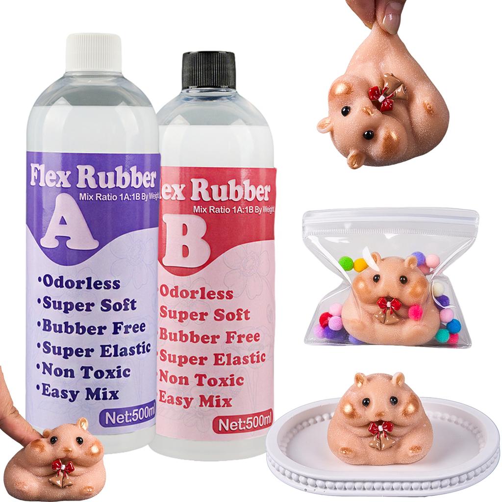 50/100/250/500ml 1:1 AB Squishy Gel High Density Epoxy Resin Glue Soft Liquid Silicone Mold DIY Relief Sensory Squeezing Toys