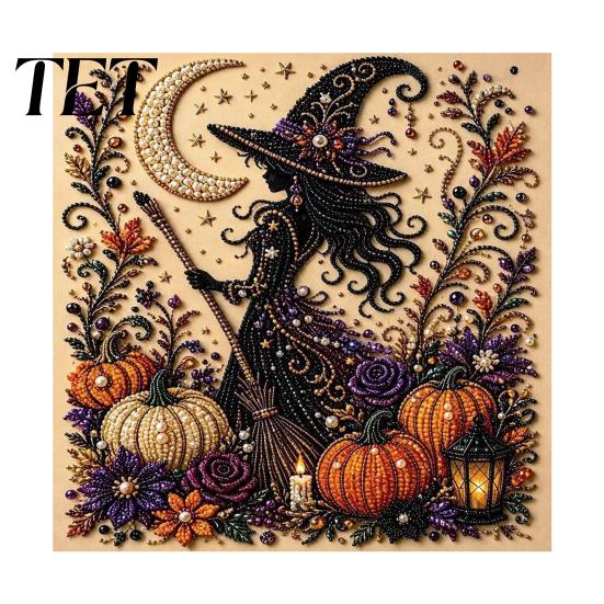 Unique Halloween Party Giveaways Faux Pearl Painting Kit, Cute Ghost 3D Art DIY Easy for Craft Enthusiasts Kit Adults, Christmas Home Festive