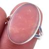 Кольцо из чистого серебра 925 пробы с натуральным розовым опалом ручной работы, размер 8 V4T55