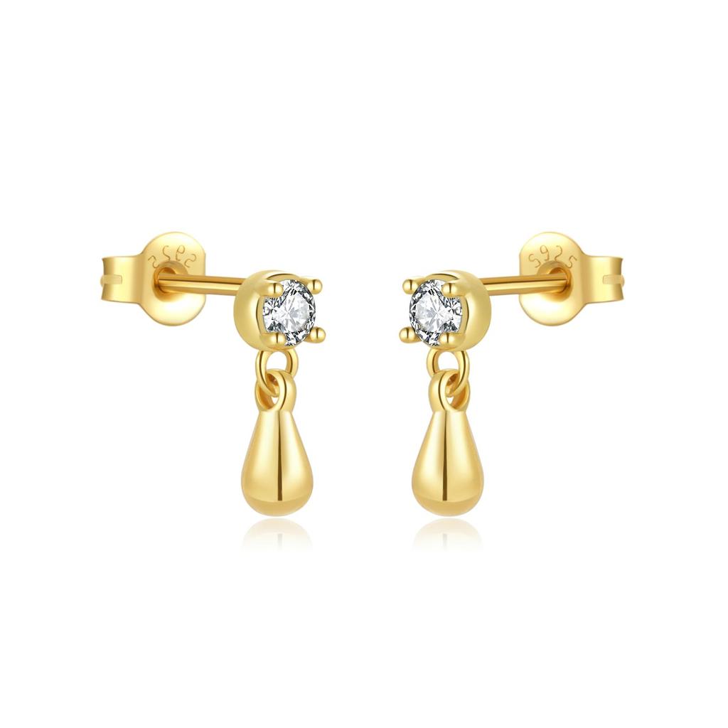 ANDYWEN Стерлингового Серебра 925 пробы, 1 пара легких, роскошных модных серег-гвоздиков с подвеской в виде капли воды, женские 2023, Высокое ювелирное искусство