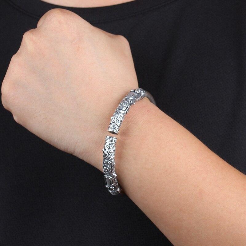 The New Golden Hoop Bracelet Male Domineering Retro Opening Adjustable Monkey King Monkey King Xiangyun Silver Bracelet Bracelet