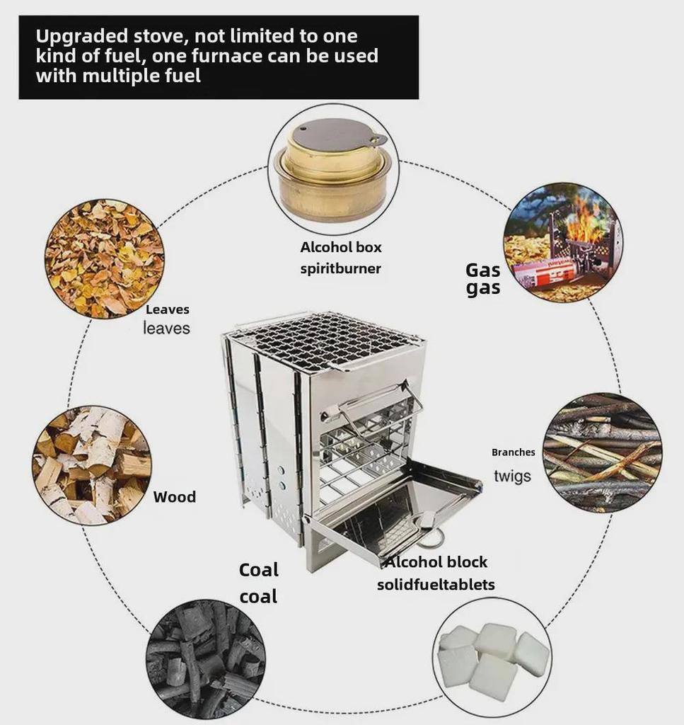 Stainless Steel Folding BBQ Grill for Outdoor Picnic and Camping