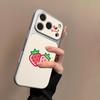 Две клубники подходят для чехла на мобильный телефон iPhone17promax Apple 16pro новый 15pro нишевый 16 кожаный.