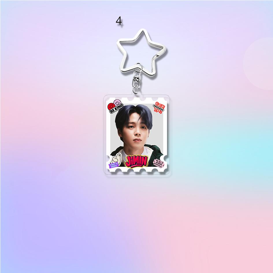7 шт. Милый брелок-брелок в стиле штампа BTS, Фотобрелок Bangtan Boys со звездочкой, Шарм для сумки фанатов K-pop ARMY