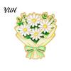 Gift for Flower Lovers Bouquet Brooch Pin Women, Enamel Romantic Jewelry, Durable Boho Style Floral Zinc Alloy Lapel Coats Dresses And Scarves