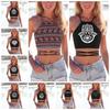 Sexy Fashion Womens 3d Skull Hand Printed Tight Halter Strap Small Vest Harness
