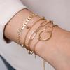 4pcs/set Bracelet Gold Indicator Geometric Shape Large Bracelet