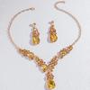 Alloy Rhinestone Necklace and Earrings Set for Women - Wedding Jewelry 