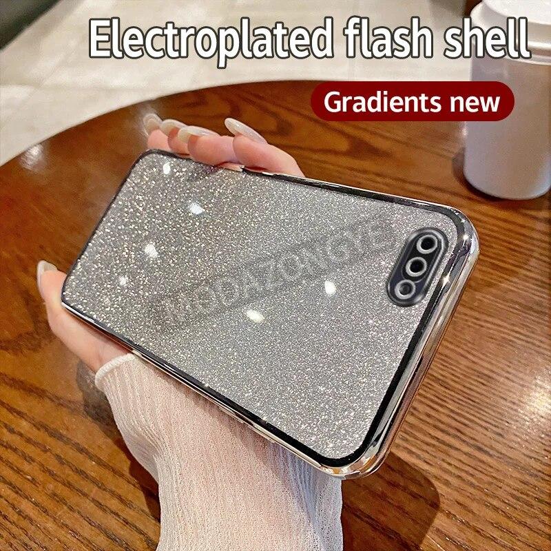 For OPPO A12e Case Electroplating Soft Glitter TPU Cell Phone Back Cover OPPO A12e CPH1853 Phone Casing For Girl Woman