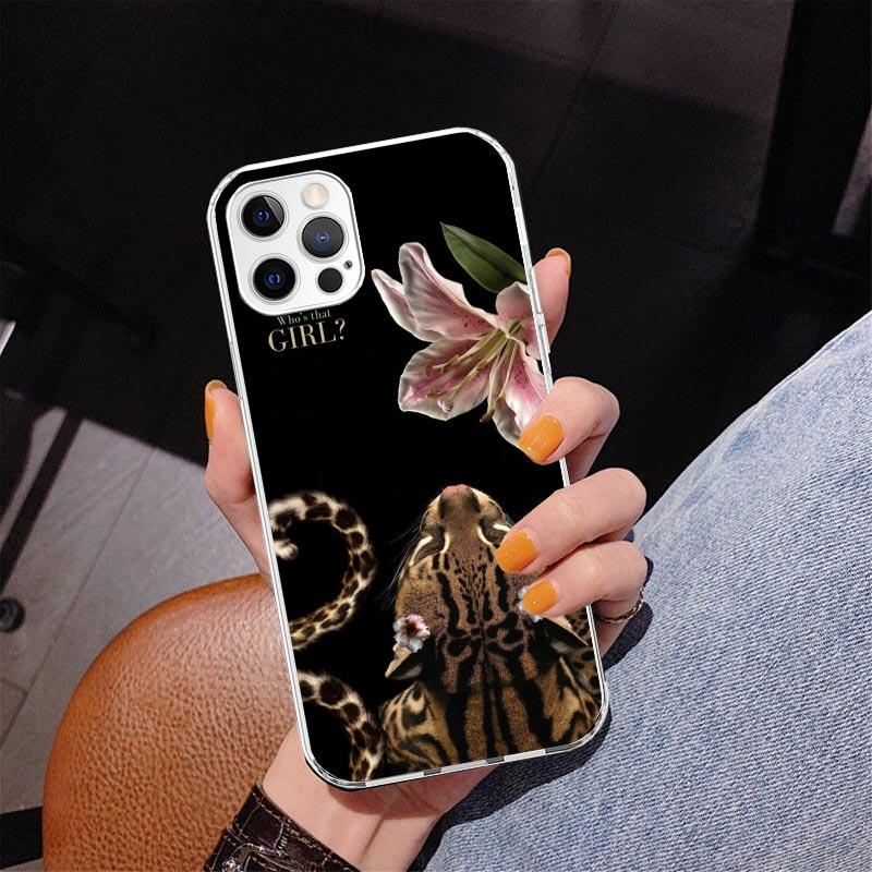 Розовый чехол для телефона с леопардовым принтом для iPhone 13 12 Mini 11 Pro Max XS XR X SE 7 8 Plus 5S 5 6S 6 Подарок Печатный чехол Fundas