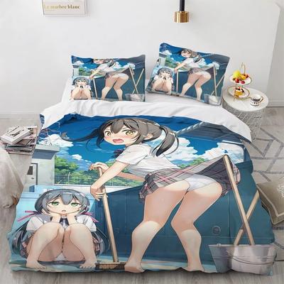 Комплект постельного белья Kawaii Anime sexy Girl, пододеяльник, одеяло, комплект постельного белья, наволочка, размер King Queen Twin для мальчиков и девочек для взрослых