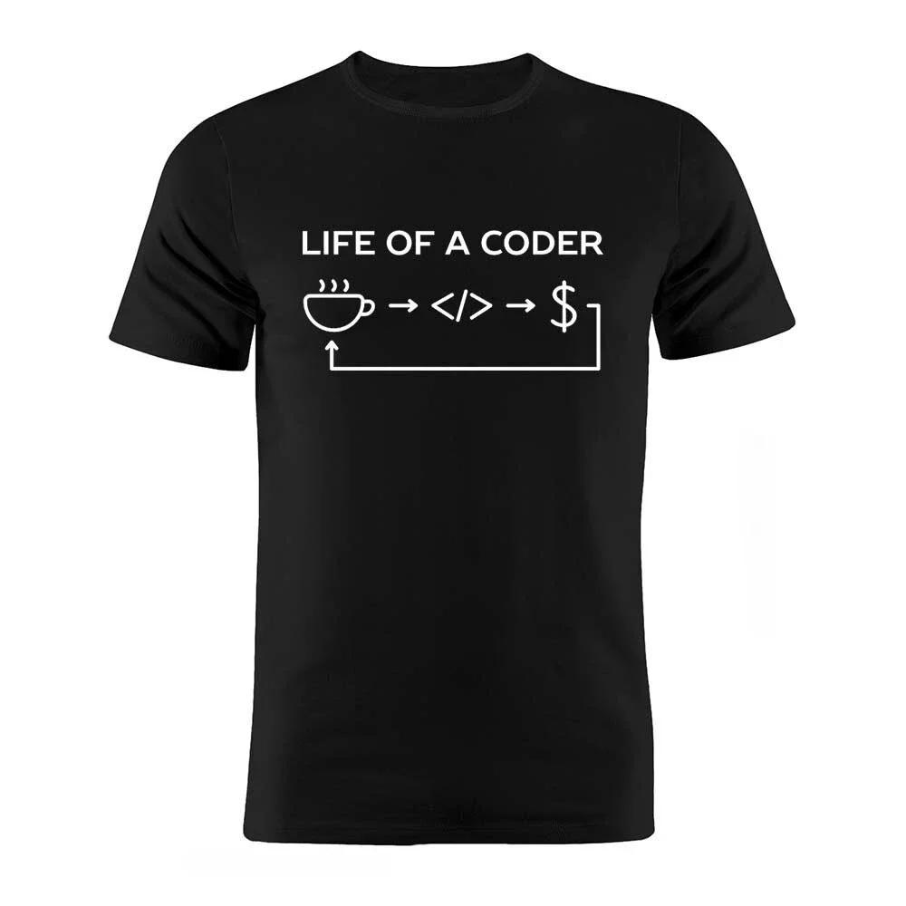 Men's Funny Coder T Shirt Evolution Developer Programmer Tee Shirts Computer Science Software Engineer Geek Tops Tees