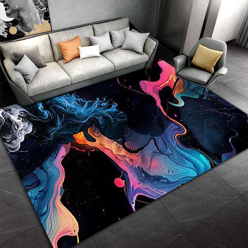 Abstract Colorful Swirl Pattern Area Rug for Living Room Decor Suitable for use as an anti-slip for living room bedroom sofas