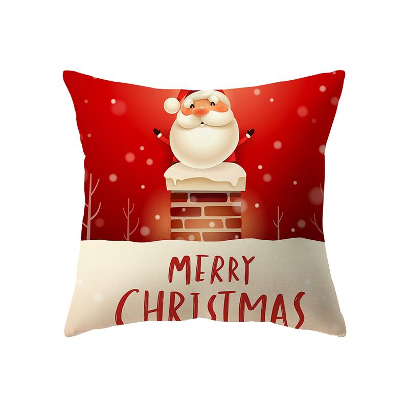 С Рождеством Санта-Клаус с принтом наволочка для дома, гостиной, украшения дивана, квадратная полиэстеровая подушка, наволочка