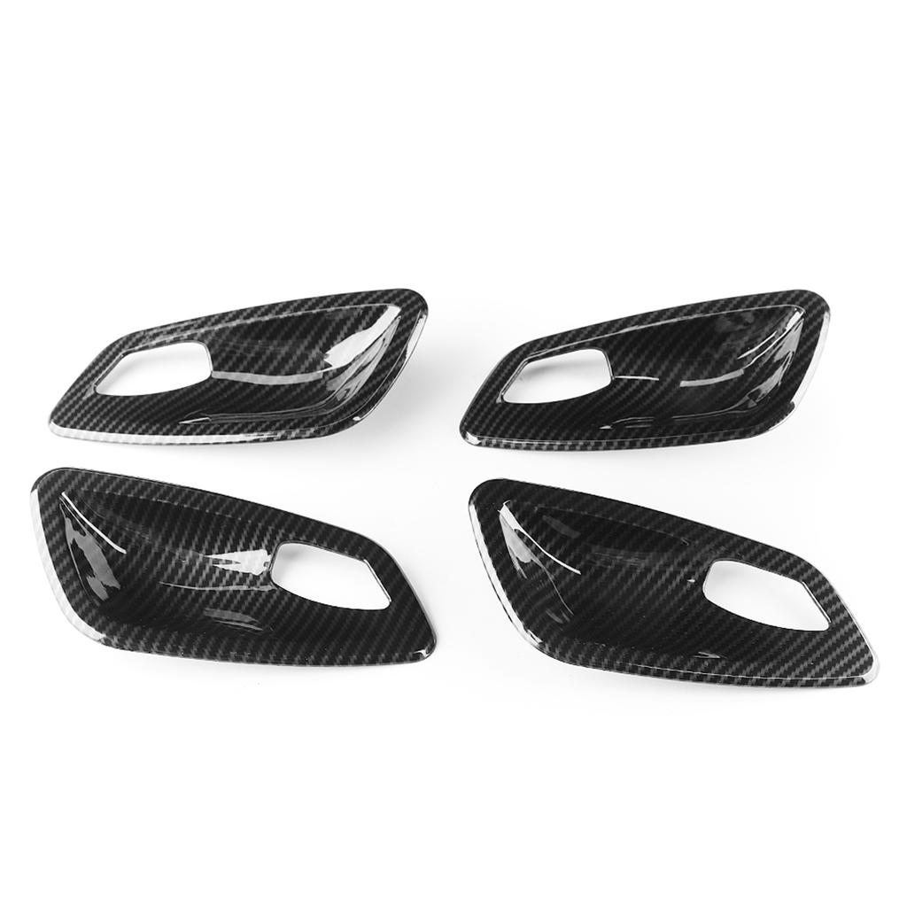 4 шт. Накладки на чашки внутренних дверных ручек с текстурой углеродного волокна, подходят для E90 3 серии 2005–2012