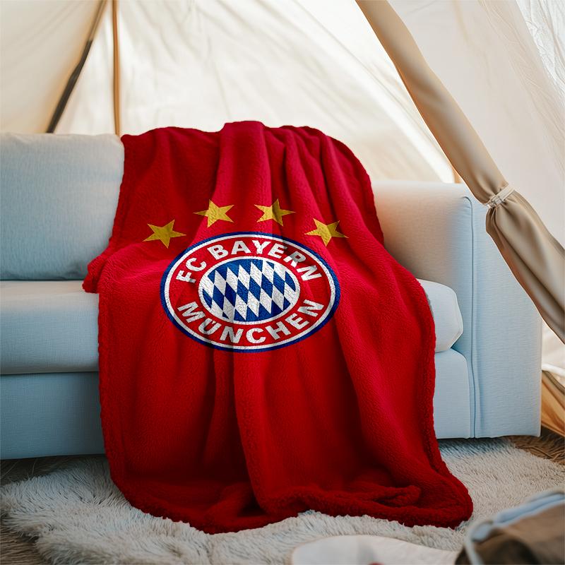FC Bayern München logo printed throw blanket—soft,warm;versatile blanket for all seasons—perfect as &air-conditioning throw,nap blanket
