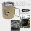 320ML Stainless Steel Camping Cup with Foldable Handle Double Layers Outdoor Travel Picnic Tea Milk Beer Milk Mug Insulated Metal Drinking Cup