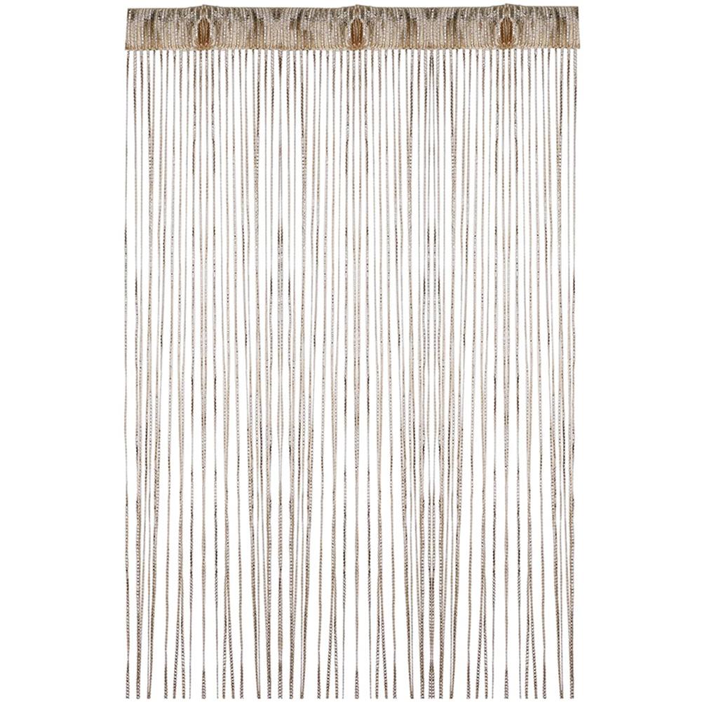 100cm X 200cm Silver Ribbon Thread Fringe Hanging Home Tassel Screen Door Divider for Wedding Party Hotel Living Room Restaurant