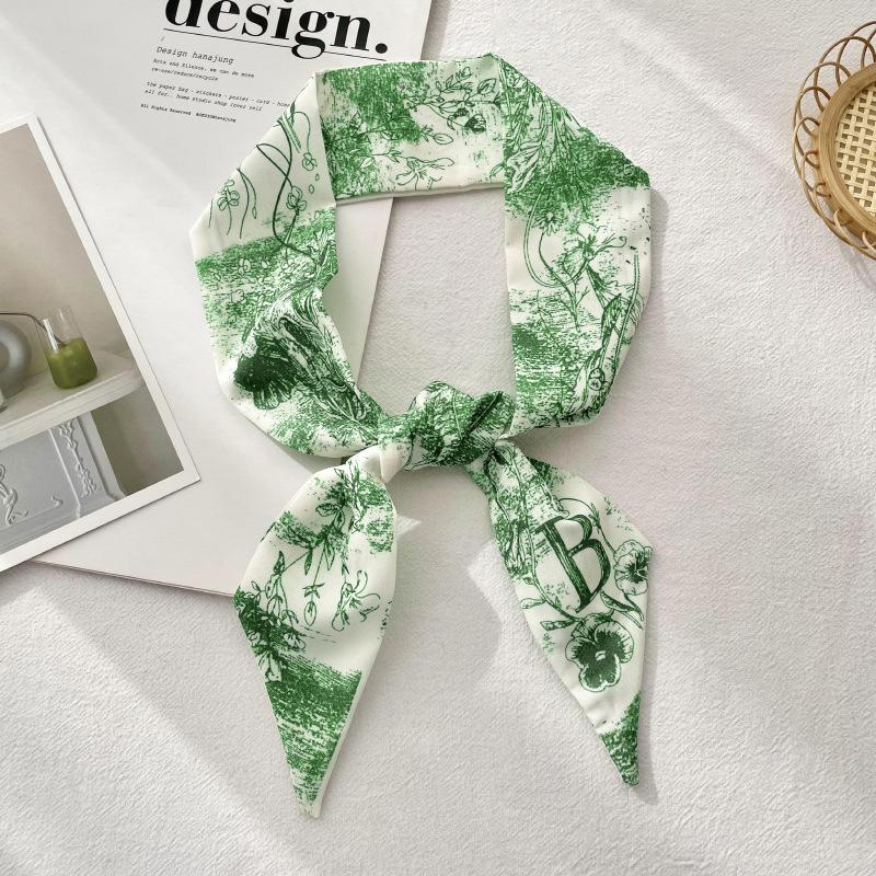 Long Silk Scarf Atmosphere New Thin Narrow Tie Bag Gift Strap Headband Small Tie
