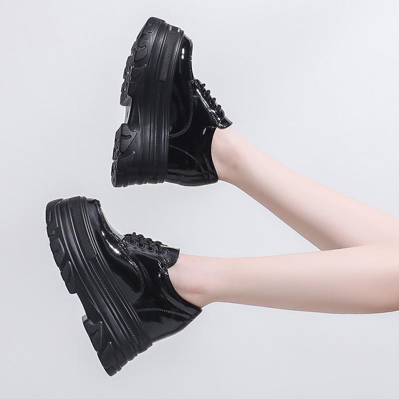 Fashion Women's Versatile Small Leather Shoes Thick Bottom Inner Height Increase Oxford Shoes Women's British Style JK Uniform Shoes