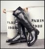British Mens Black Leather Knee High Boots Desiger Zip Long Motorcycle Shoes Antique Cosplay Stage Botas Casual Comfort Zapatos