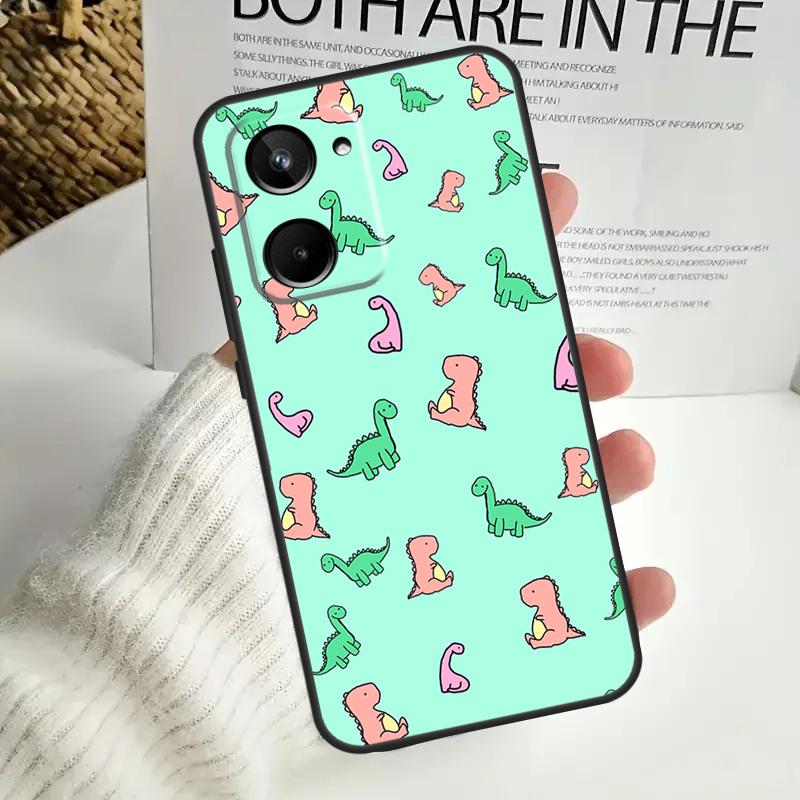 Dinosaur Pattern Case For Realme C67 C55 C53 C51 C35 C33 C31 C30 C25s C21Y GT Neo 5 GT5 9 10 11 12 Pro Plus