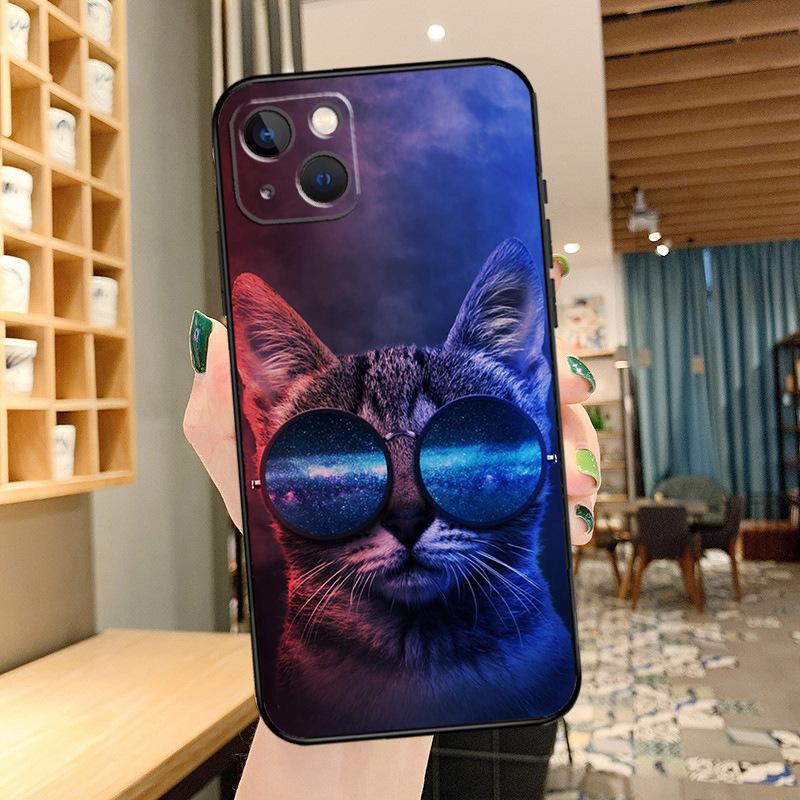 Применимый чехол для мобильного телефона iPhone16, новый чехол для мобильного телефона с изображением пары животных и милых кошек, чехол для мобильного телефона с изображением кошек