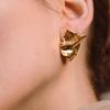 Vintage Stainless Steel Geometric Irregular Undulating Pattern Earrings 18K Gold-Plated Irregular Earrings Exquisite Fashion Jew