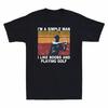 I'm A Simple Man I Like Boobs And Playing Golf Vintage Men's Cotton T-Shirt