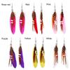 1Pair Vintage Ethnic Rainbow Beads Feather Dangle Drop Earrings For Women Female Boho Ear Jewelry Accessories