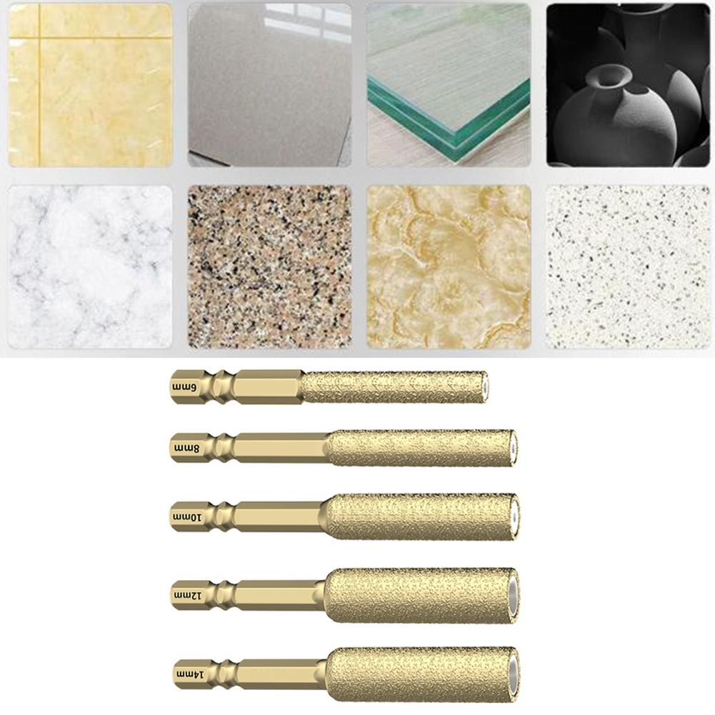Hex Shank Emery Drill Bit for Fast For Dry Drilling Tile Marble Hole 614mm