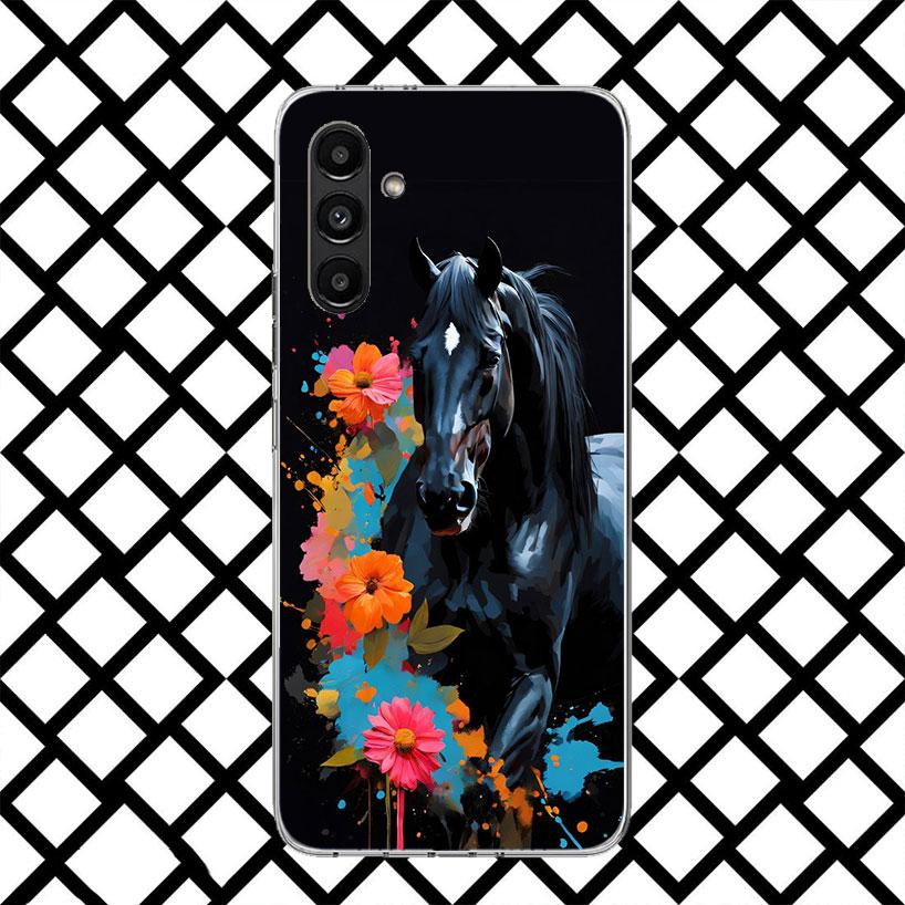 Черный Конь Чехол для Телефона Samsung Galaxy A17 A37 A57 A16 A26 A36 A56 A15 A25 A35 A55 A14 A24 A34 A54 A13 A23 A33 A53 Gal