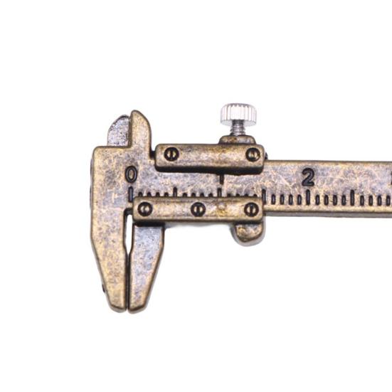 Миниатюрный подвижный штангенциркуль, реалистичная сцена исследования, мини-металлическая линейка, измерительный инструмент, модель, орнамент, игрушка, сделай сам, аксессуары для кукольного домика